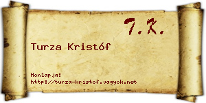 Turza Kristóf névjegykártya